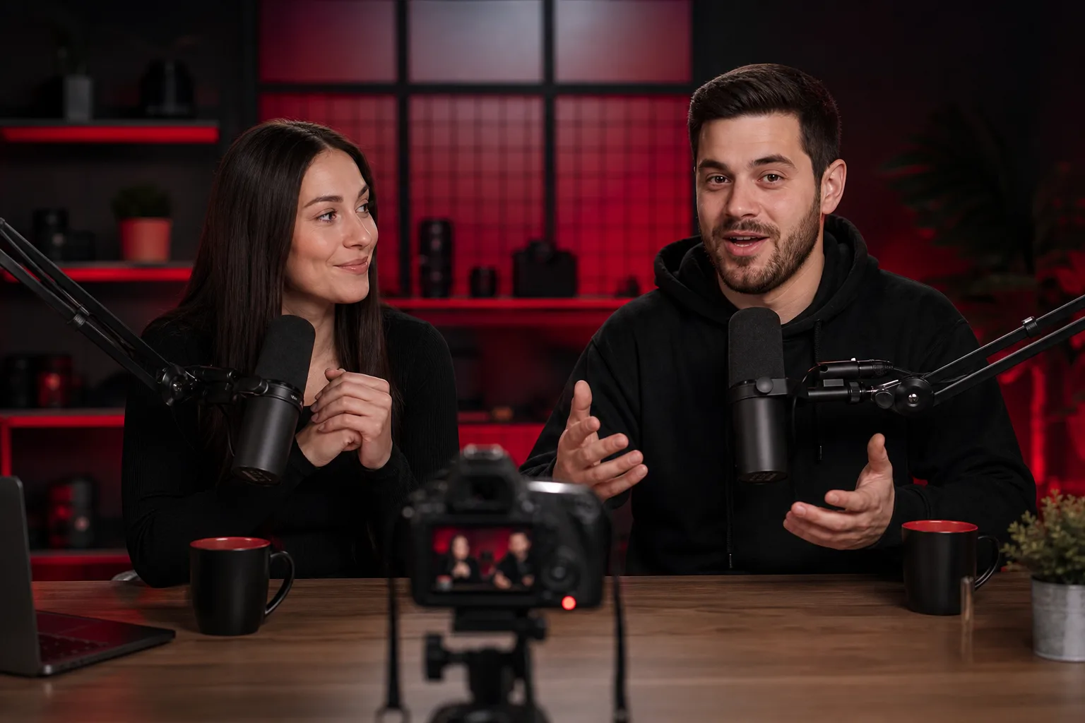 Group of creators and friends connected through social media