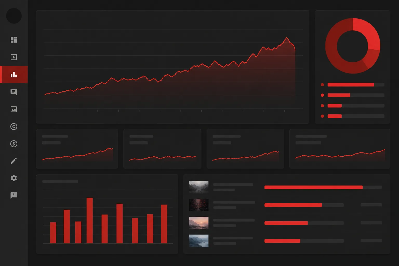 Analytics dashboard showing audience growth trends