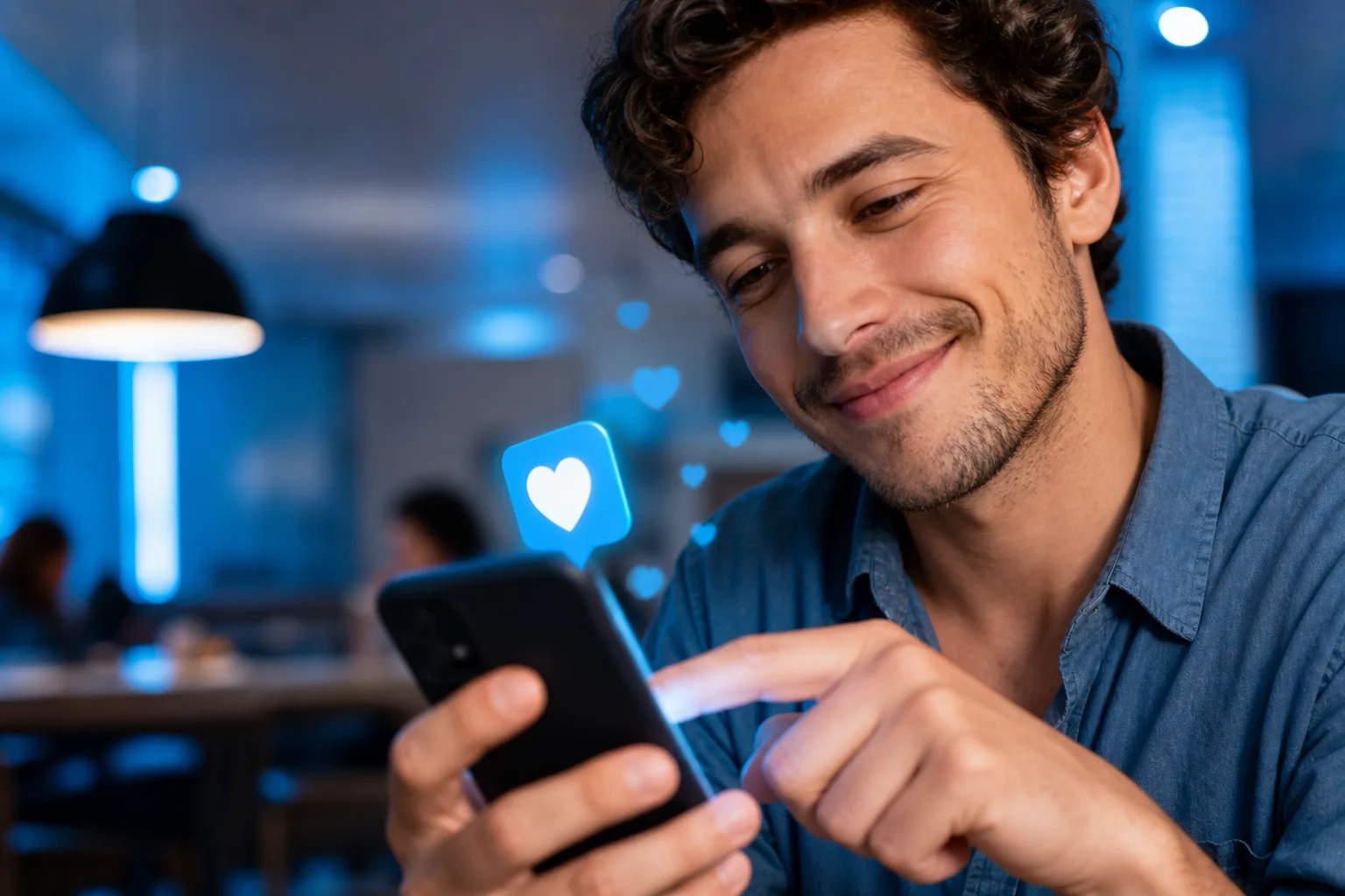Person viewing YouTube on smartphone with vibrant social feed